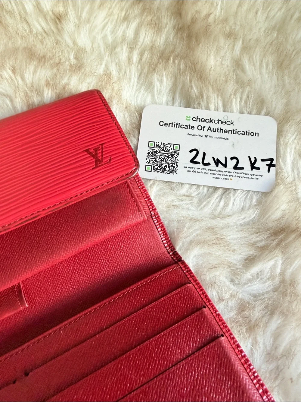 Louis Vuitton Red Epi Leather Card Wallet